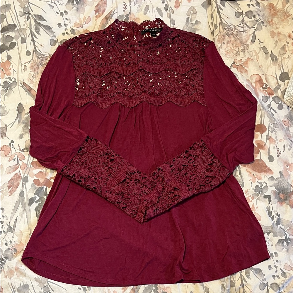 Elegant Lace Burgundy Top